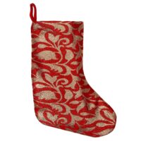 HOME HEART BEAUTIFUL SILK BROCADE 9" TALL CHRISTMAS STOCKING for FESTIVAL DÉCOR