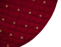 HOME HEART Brands gold star embroidered dark red QUILTED 44 INCH LARGE ROUND MICRO VELVET DOUBLE LAYER THICK CHRISTMAS TREE SKIRT