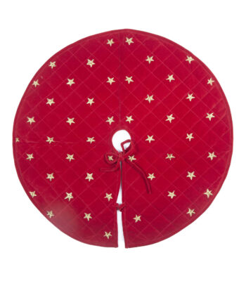 HOME HEART Brands 24 INCH Christmas tree skirt velvet quilted thick double layer (5729S)