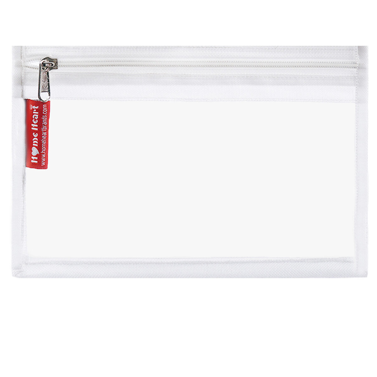 HOME HEART Brands Multi-Purpose Clear PVC Organizer Bag for Travel Cosmetics Office School Classroom Organization(White Side) Zipper Closure