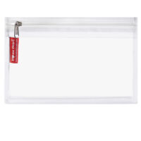 HOME HEART Brands Multi-Purpose Clear PVC Organizer Bag for Travel Cosmetics Office School Classroom Organization(White Side) Zipper Closure