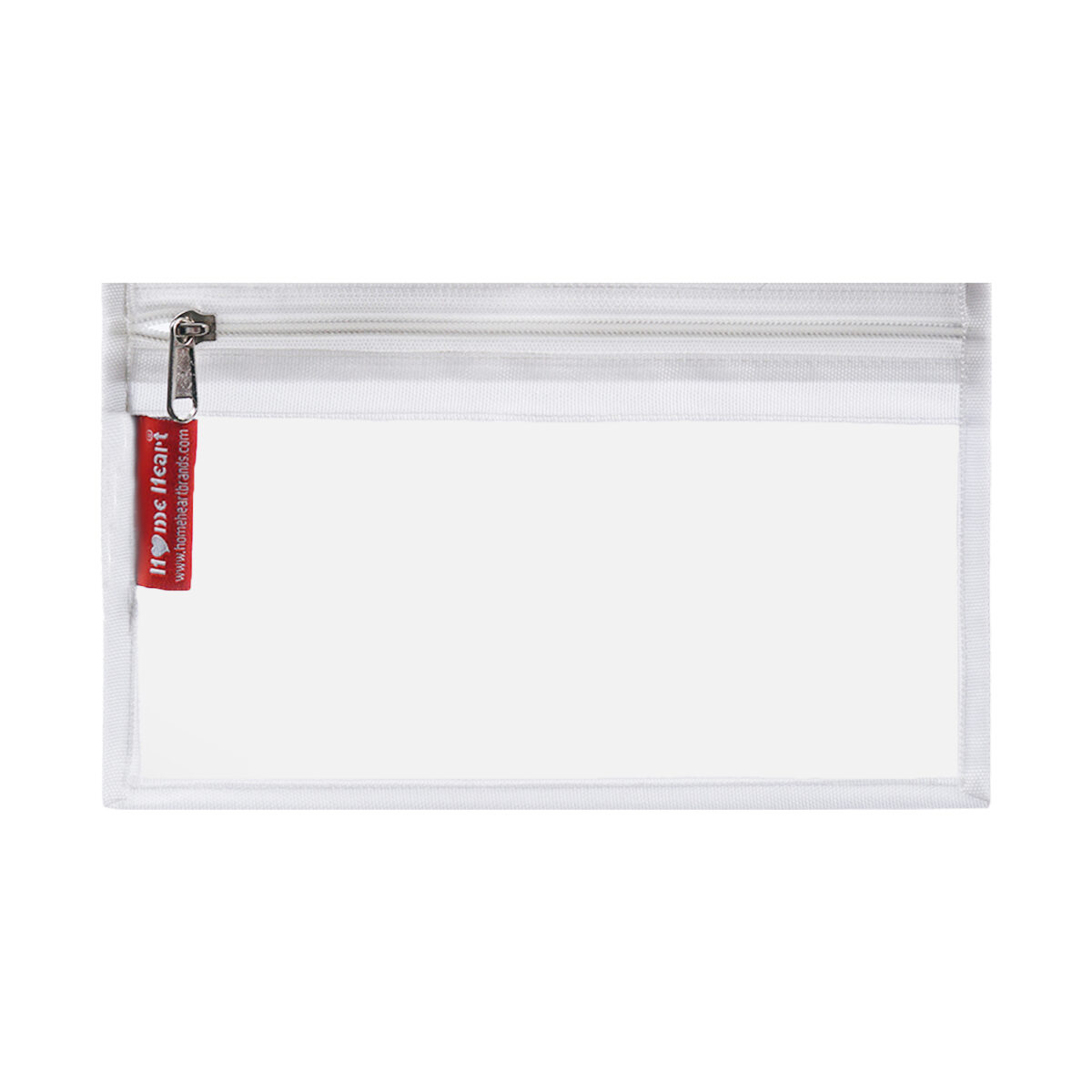 HOME HEART Brands Multi-Purpose Clear PVC Organizer Bag for Travel Cosmetics Office School Classroom Organization(White Side) Zipper Closure