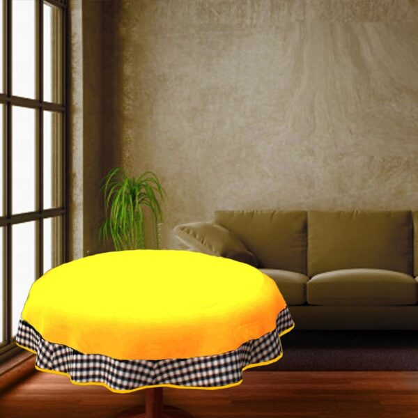 COFFEE TABLE CLOTH 24" ROUND SMALL VICTORIAN DUCK COTTON Yellow - 2 SEATER