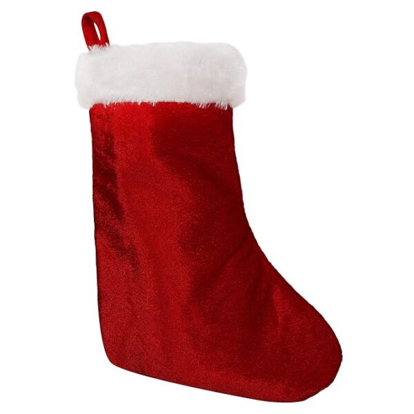 Velvet Christmas Decoration Stocking (9 inch, Red)