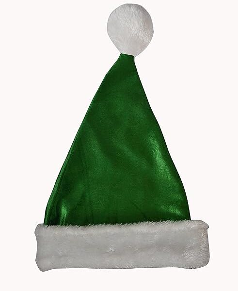 Plush Santa Cap for Christmas New Year Party, Sold by Hometex Creative India and Made in India. For Twins and Adults (3385-P)